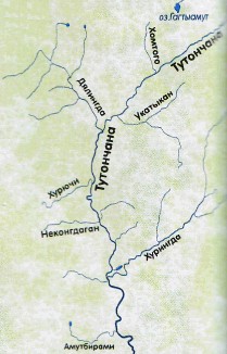 Карта сплава по Тутончане